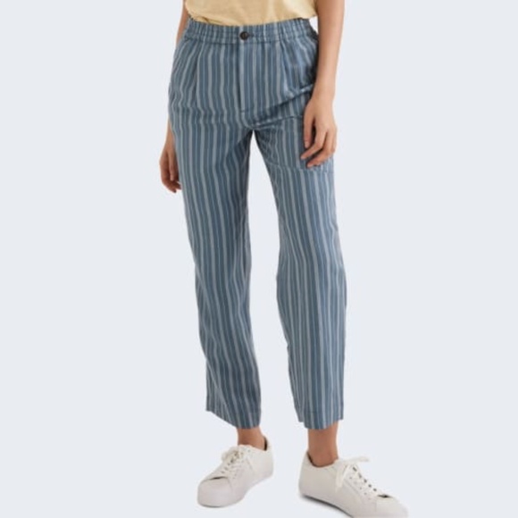 Madewell Linen Blend Track Trousers in Stripe - Picture 3 of 5